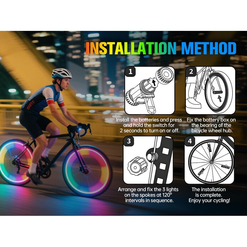 REOWONU Bicycle Spoke Lights for Bike Wheels Lights for Bike