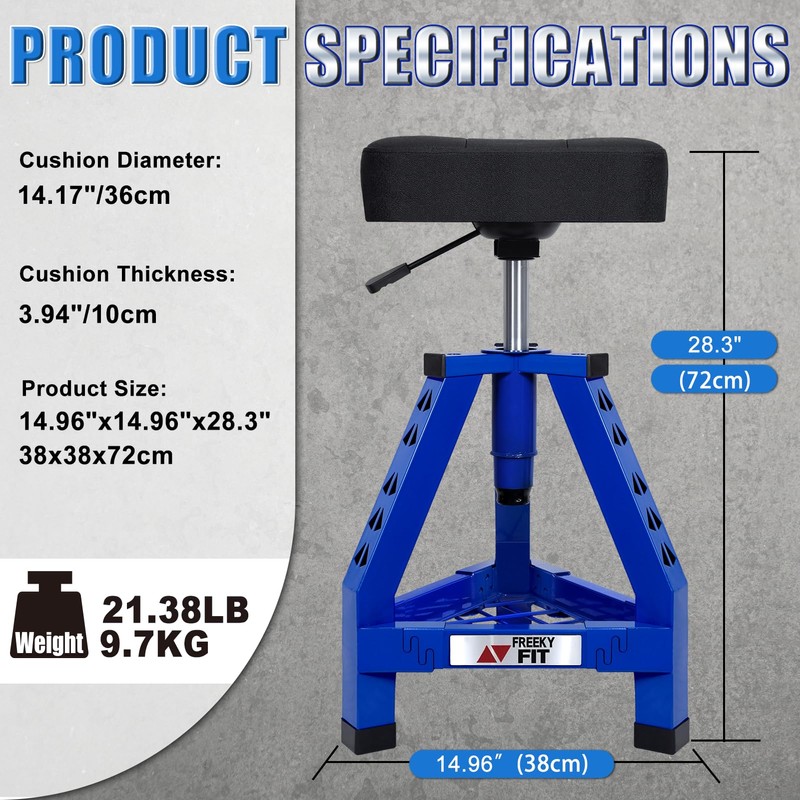 FreekyFit Adjustable Shop Stool,Garage Mechanic Stool Chair,Work Seat for Workshop,