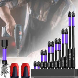 Elqater Upgraded High Hardness and Strong Magnetic Bit Set Kit Anti-Shock Strong Magnetic Non-Slip Bits Set Kit Drill Screwdriver Bits