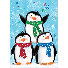 Winter Penguins House Flag 40" x 28" Briarwood Lane