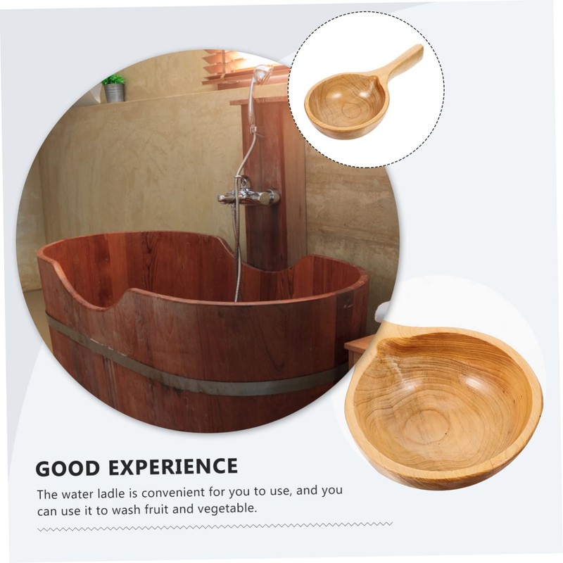 iplusmile Wood Water Scoop Ergonomic Kitchen Ladle Convenient for Home