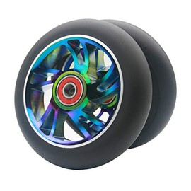 Z-FIRST 2pcs Replacement 120mm Pro Scooter Wheel with ABEC 9 Bearings Fit for MGP/Razor/Lucky Pro Scooters (W-Rainbow)