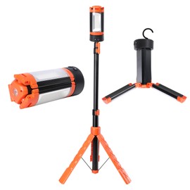 Camping Lights, Portable Rechargeable LED Camping Lantern with 5 Lighting Modes - Telescopic Light with Tripod Work Light, Detachable Flashlight Light for Emergency, Power Outages, Hiking