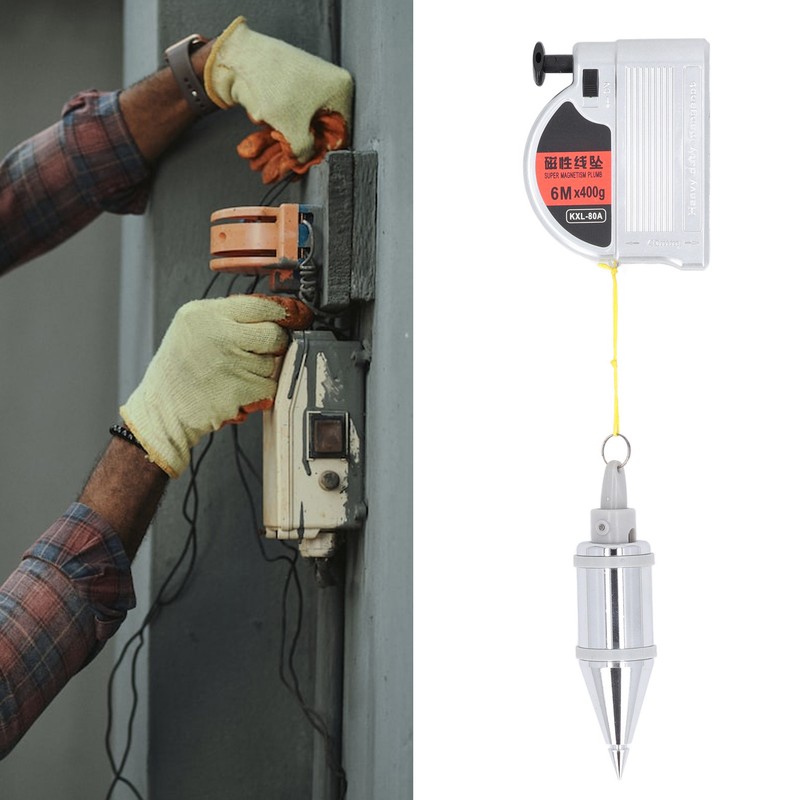 Magnetic Wire Hammer Retractable 6 Meter Line Drop Vertical Measuring