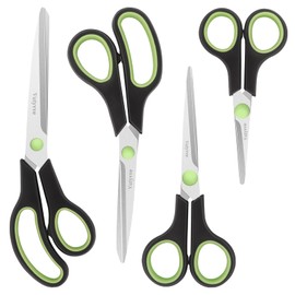Vutyvve Scissors Stainless Steel Blades Soft Grip for Home School Office Black and Green 4