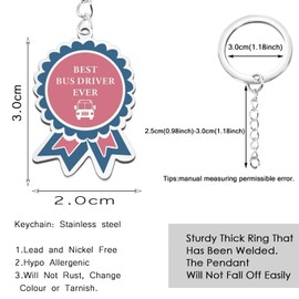 KUIYAI Best Bus Driver Keychain, Bus Driver Appreciation Gift, Bus Driver Jewelry, Graduation Gift for Bus Driver (best bus driverUK)