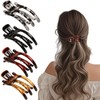Flomiara 4PCS Claw Clip, Three Teeth Hair Clips for Thick