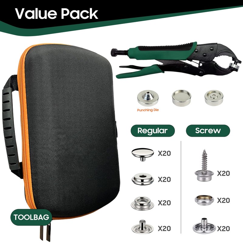 Heavy Duty Push Button Tool Set, Punch Function, Push Button