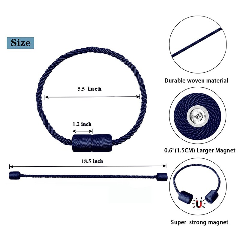 XDerlin 4 Pack Strong Magnetic Curtain Tiebacks Outdoor Decorative Tie