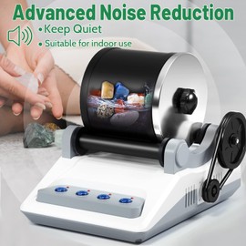 Zcvtbye Rock Tumbler Kit,Rock Polisher for Kids & Adults,Includes 2 Belts,Bag of Rough Stones,4 Coarse Grinding,Finely Ground,Polishing Grits