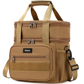 Weitars Lunch Box for Men Women Dual Compartment Lunch Box Heavy Duty Large Insulated Tactical Lunch Bag Durable Cooler Bag with Shoulder Strap for Adults Work Picnic Road Trip