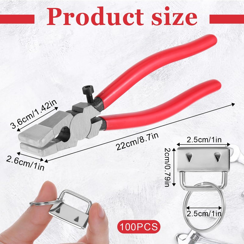 Keychain Hardware Set, 100Pcs Key Fob Hardware 1 Inch with