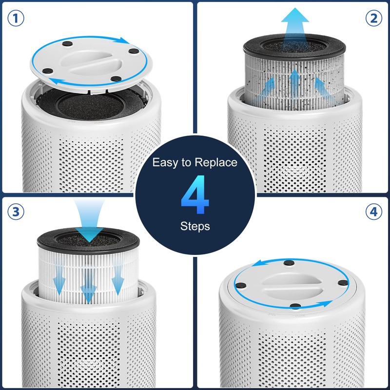 Tailulu 2 Pack D10 Replacement Filter, Air Purifier Filter for