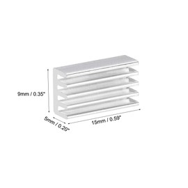 sourcing map Electronics Cooler Heatsink for MOS GPU IC Chip Silver 15 x 9 x 5 mm 10pcs