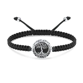 Minicremation Cremation Jewelry Tree of Life Urn Bracelet for Ashes Adjustable Braided Rope Bracelet for Ashes Keepsake Memorial Bracelet for Women Men