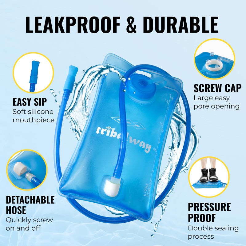 Tribalway Water Bladder 1.5L Hydration Bladder Reservoir – BPA Free
