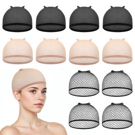 Giantree 6Pcs Non Slip Wig Cap, Wig Cap for Women, Hair Net Wig Grip Cap Liner Weaving Caps, Stretchy Nylon Stocking Caps for Women, Men, Kids (12Pcs)