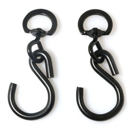 RLECS 2pcs Black Hanging Plant Swivel Hooks S Shaped for Hanging Plants Pots, Flower Basket, Wind Chimes, Pendants, Party Copper Wire Light, Bird Feeders, Flags, etc.