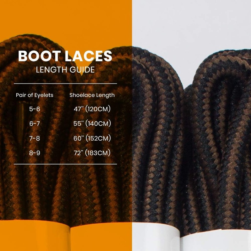 BB BROTHER BROTHER Black and Brown Round Boot Shoe Laces