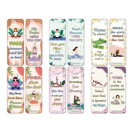 Creanoso Inspiring Yoga Quotes Bookmarks (5-Sets X 6 Cards) – Daily Inspirational Card Set – Interesting Book Page Clippers – Great Gifts for Adults and Teens