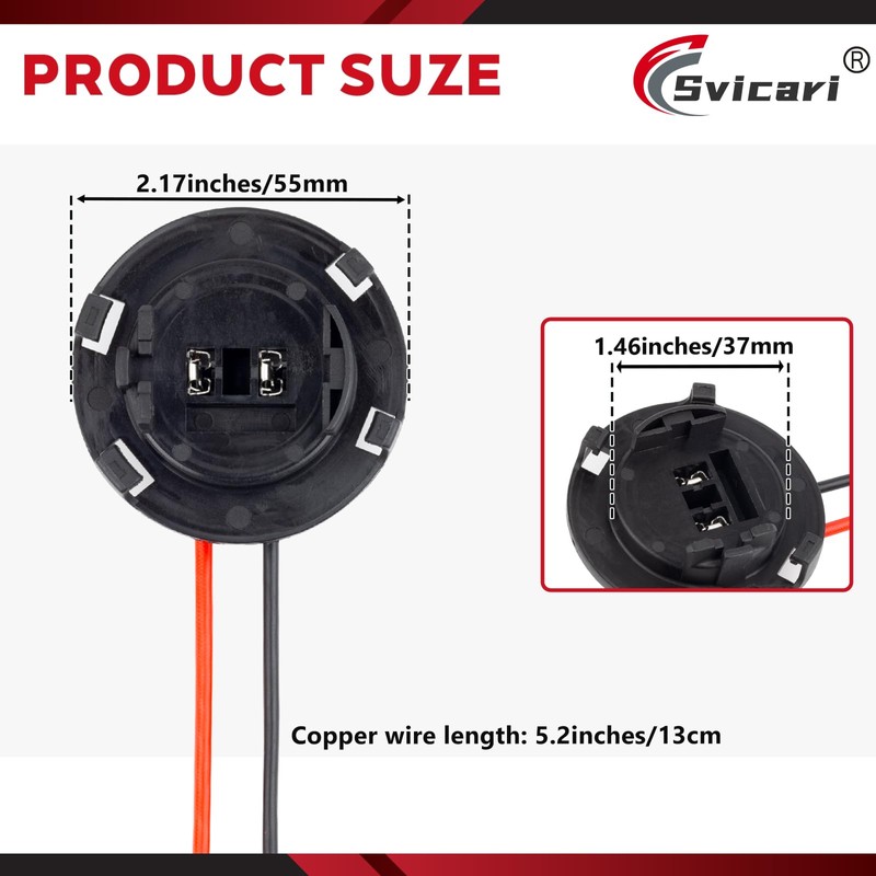 Svicari H7 Bulb Socket Connector, Halogen Base Plug Holder Compatible