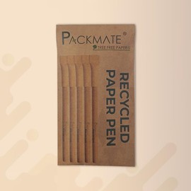Packmate Recycled Paper Pens (Pack of 5), Made of Recycled Paper