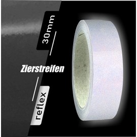siviwonder Decorative Strips Black White Reflective Reflective Sticker 30 mm Length 10 m Car Reflective Tape Motorcycle