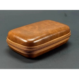 DISHI Protective Leather Zippered Travel Storage Case for Muhle Safety Razor & Blades