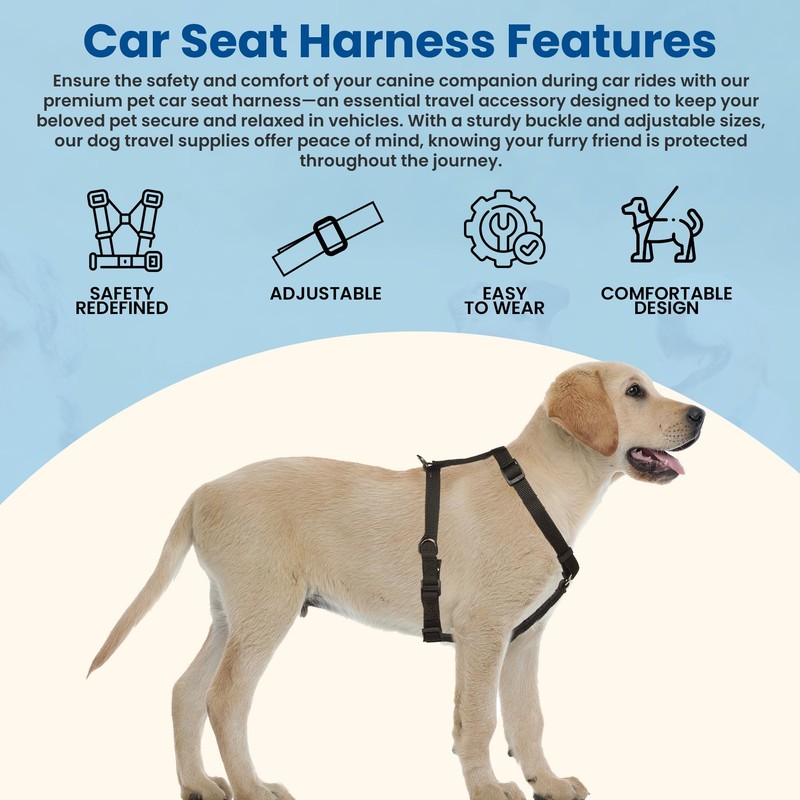 FidoRido Dog Car Seat Harness - Secure & Comfortable Travel