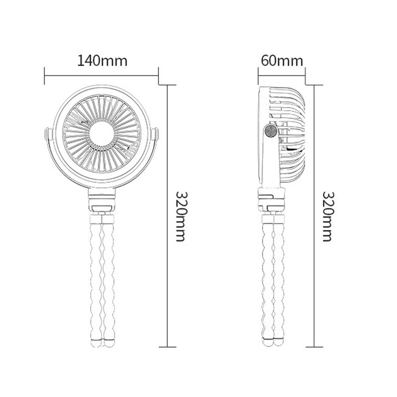 Outdoor Baby Stroller Fan Portable Handheld Cooling Fan Clip On