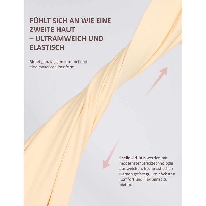 FeelinGirl Women's Non-Wired Soft Bra Unpadded Comfortable Bralette with Wide