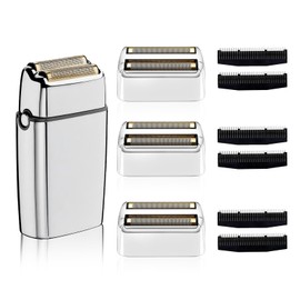 Replacement Razor Blade Compatible with BaByl**sPRO Double FXFS2 - Metallic Foil (Silver, Pack of 3)