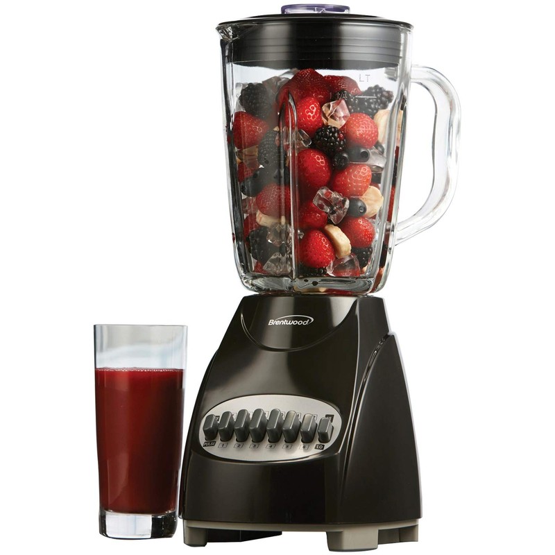 Brentwood JB-920B 12-Speed + Pulse Blender with Glass Jar, Black