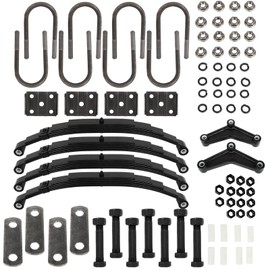 SCITOO Tandem Trailer Axle Suspension Kit 4 Pack Trailer Leaf Springs 4-Leaf 2000lbs Capacity Trailer Axle Shackle & U-Bolt kit fit for Vehicles Trailers