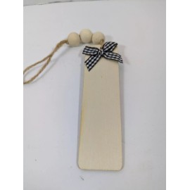 Unbranded New Black Christmas Stocking with White Top and Wooden Tag Included 15"