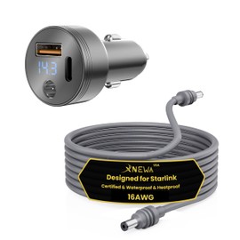 Starlink Mini 12V Car Charger, 16 AWG Cable, Starlink Mini Car Adapter,Waterproof, Built-in Protections (mgy-car-adapter-5M)