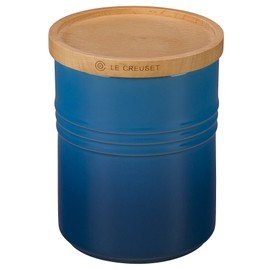 Le Creuset Stoneware Canister with Wood Lid, 2.5 qt. (5.5" diameter), Marseille