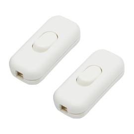White Inline Switch Intermediate Switch, 6A 250V, Torpedo Switch, Rocker Switch, Cable Switch, 2-Core and 3-Core Supply Lines, for All Types of Electric Lamps, Table Lamps (2)