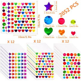 Fyvadio 2052 PCS Star Stickers for Reward, Small Sparkly Holographic Sticker for School Classroom Student Teacher Supplies Behavior Reward Chart and DIY Decoration