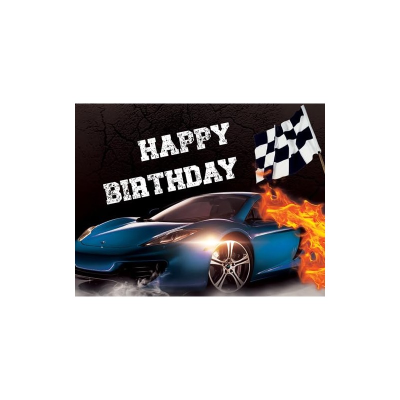 Birthday Race Car Edible Icing Image (1/4 Sheet)