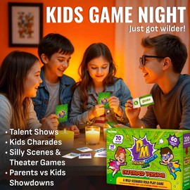 QUOKKA Charades Game for Kids – Acting & Improv Game with 60 Scenario & Quirk Cards – Fun Act It Out Theater Games Night | Drama Mayhem Extended Pack