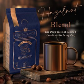 Coffea Flavor Fine Organic Coffee - Hazelnut Ground Coffee Medium Roast | 100% Arabica Coffee| Perfect for Espresso | USDA Certified Organic | Fair Trade | Grown and Roast in the Caribbean |16 Oz