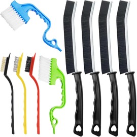 Cepillo de Limpieza, Juego de 9 Cepillos de Limpieza de Cerdas Duras para Cocina Baño Inodoro Lechada Huecos de Botellas Rieles de Ventanas, Herramientas de Limpieza Multifuncionales