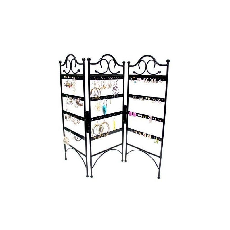 Mango Steam 3-Panel Jewellery Organiser for Hanging Earrings, Black …
