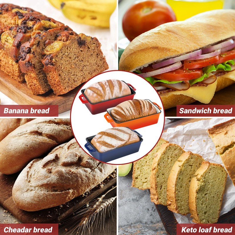Northriver Casting 2 in 1 Enameled Cast Iron Bread Pan