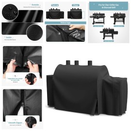 SHINESTAR Heavy Duty 8080 Grill Cover for Char-Griller 5050, 5650, 93560 Grill 62"x25"x50"