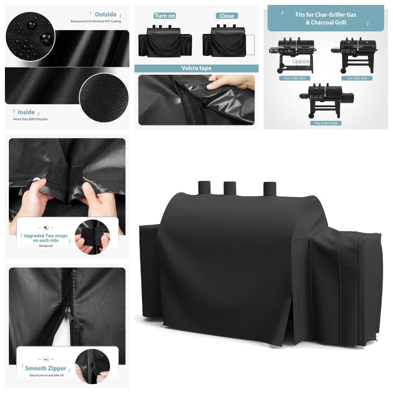 SHINESTAR Heavy Duty 8080 Grill Cover for Char-Griller 5050, 5650,