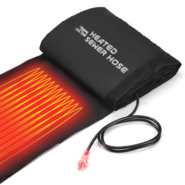 REHOSEUP 20FT Sewer Hose with Heated Sleeve,Black Rv Sewer Hose