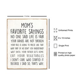 Mom Wall Decor Gifts for Mom - Mother Gifts, Super Mom Quotes, funny Mom Gifts, Family Wall Art - Gifts for Mom, Wife - Home Decor for Women - Best Mom Ever Mothers Day Gifts, funny Quotes Sayings