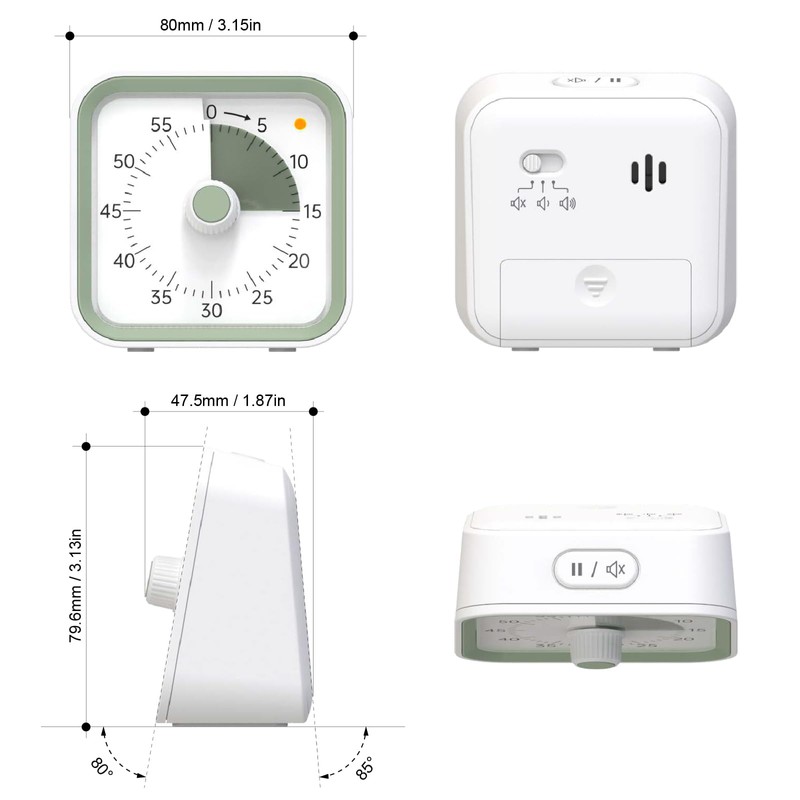 InfPokid Visual Timer for Kids with Pause Function, 60 Minute